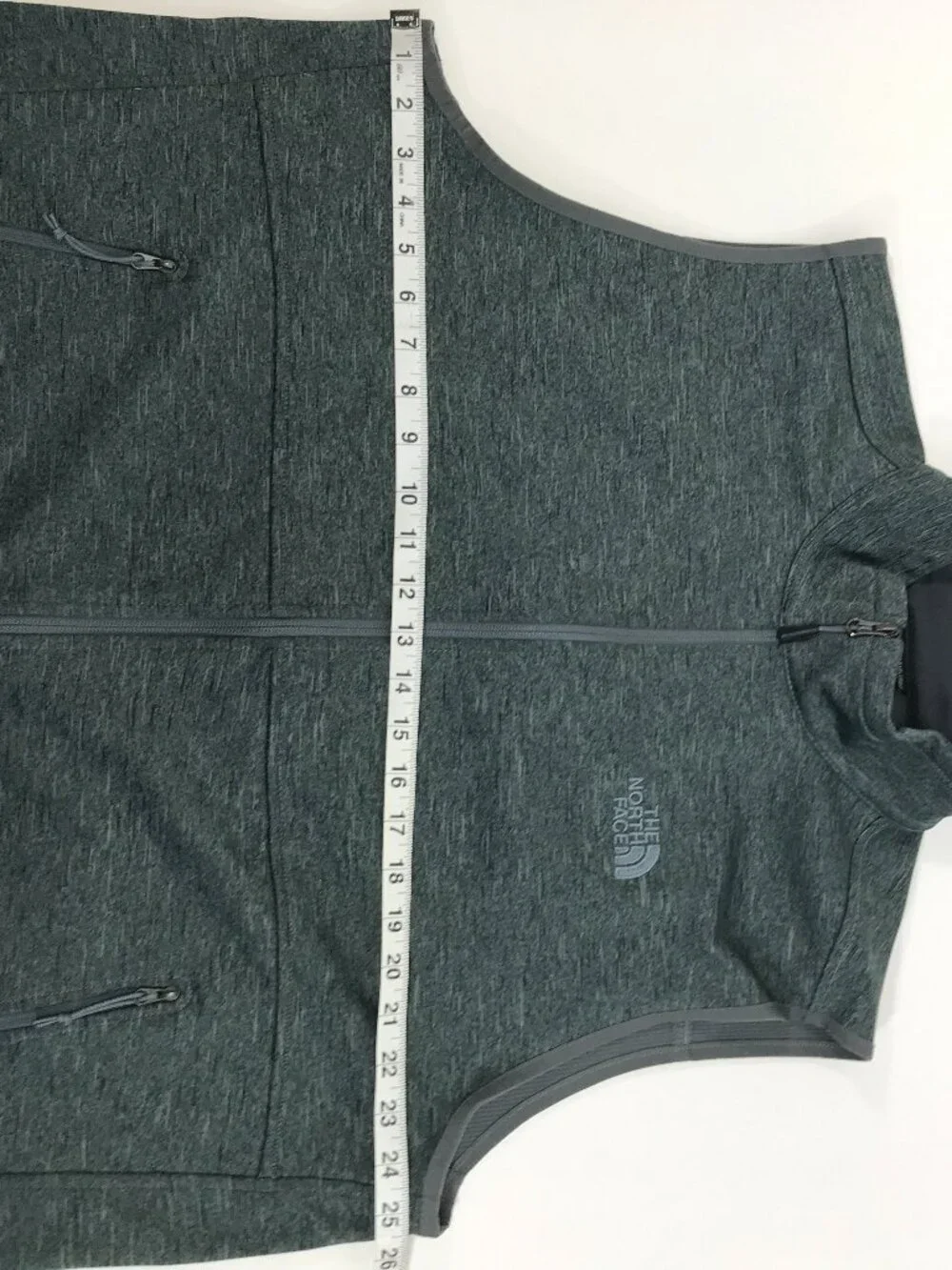The North Face Full Zip Vest Men's XL Gray Lined Pockets Winter Outdoor Workwear